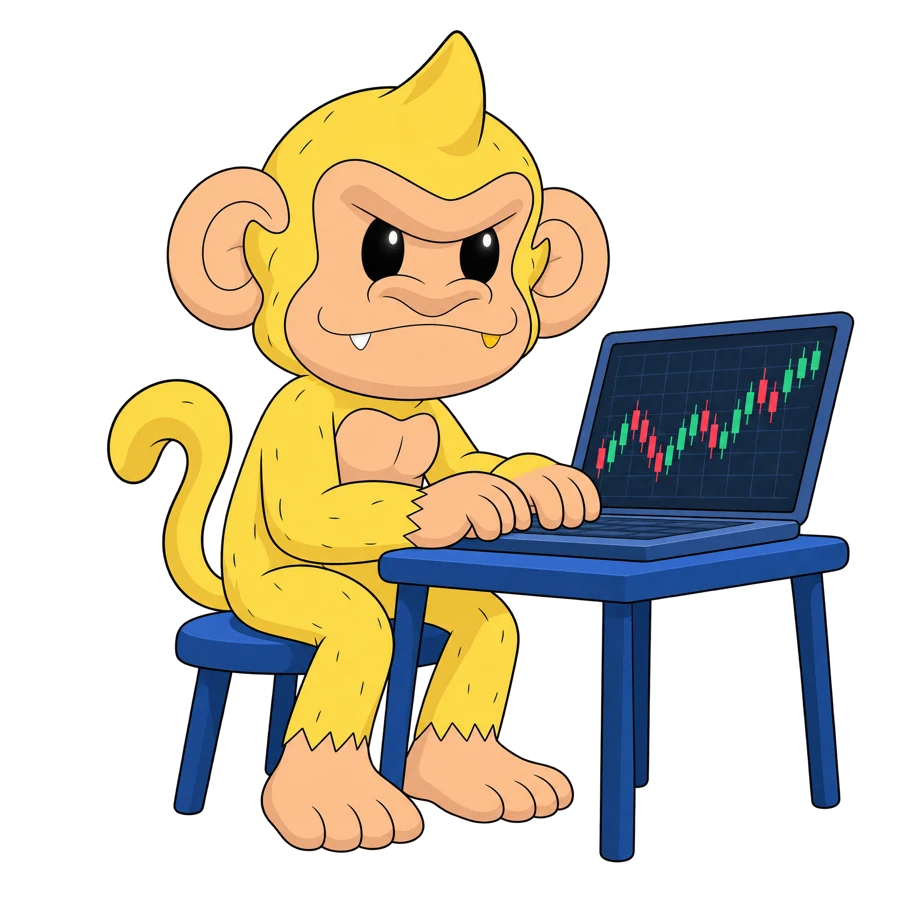 alphape trading on a laptop with a candlestick chart